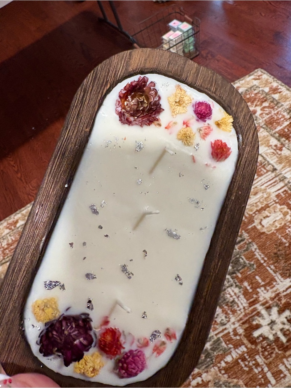 3 wickets handmade candle